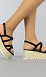 BF2023 Strappy Zwarte Suède-Look Plateau Sandalen