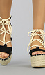 Grove Zwarte Boho Wikkel Sandalen met Plateau