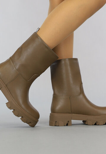 BF2023 Bruine Lederlook Boots