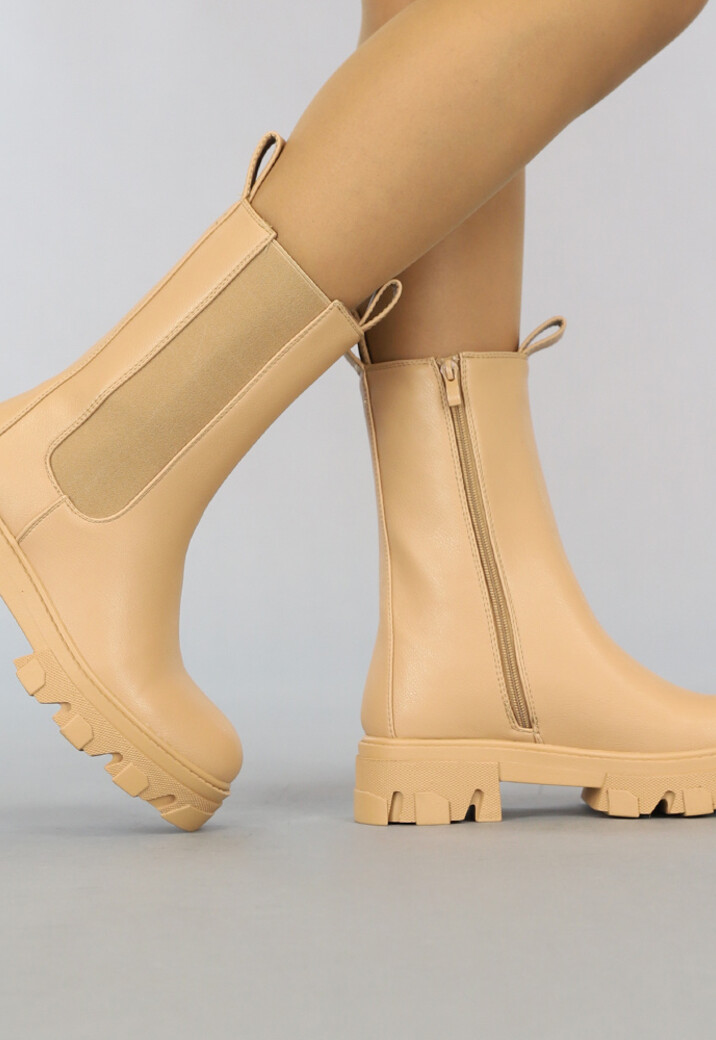 Basic Camel Lederlook Chelsea Boots