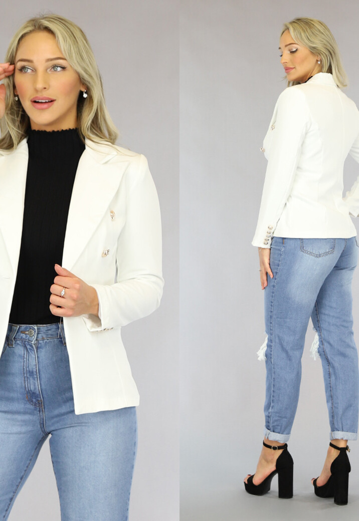Witte Button Blazer
