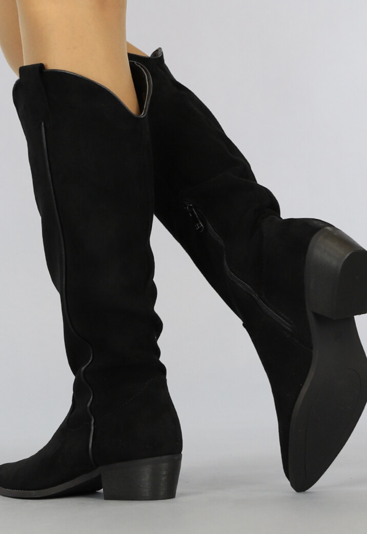 Zwarte Suède-Look Cowboylaarzen