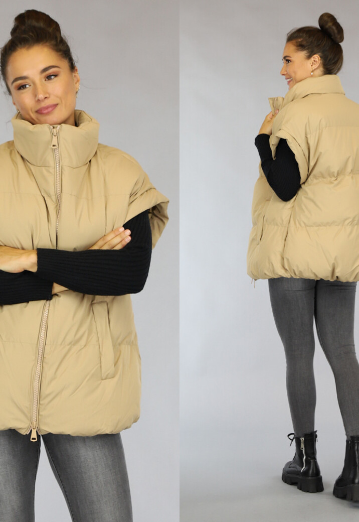 Oversized Bodywarmer Camel