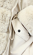 Beige Faux Fur Gevoerde Winterjas