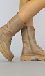 BF2023 Basic Bruine Lederlook Veterboots met Rits