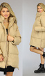 Camel Gewatteerde Oversized Winterjas