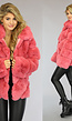 Fluffy Roze Faux Fur Jas