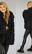 Fluffy Zwarte Faux Fur Jas