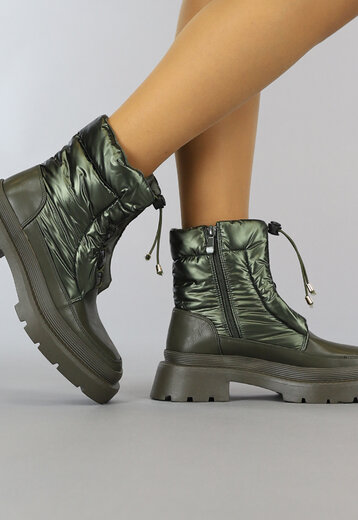 BF2023 Groene Snowboot Look Enkellaarsjes