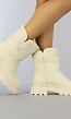 BF2023 Grove Beige Lederlook Snowboots met Bontvoering