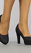 Zwarte Glitter Pumps met Plateau