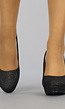 Zwarte Glitter Pumps met Plateau