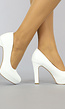 Witte Lak Pumps met Plateau