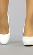 Witte Lak Pumps met Plateau