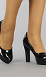 Zwarte Lak Pumps met Plateau