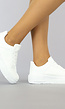 Basic Witte lederlook Sneakers met Plateauzool