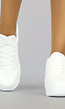 Basic Witte lederlook Sneakers met Plateauzool