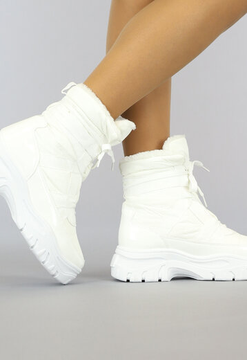 BF2023 Witte Lak Snowboots met Grove Zool