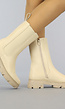 Beige Chelsea Boots met Rits