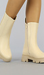 Beige Chelsea Boots met Rits