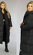 Zwarte Gewatteerde Lange Oversized Winterjas