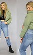 Groene Cropped Puffer Bomber