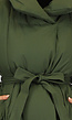 Luxe Groene Oversized Winterjas met Tailleband