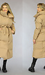 Luxe Camel Oversized Winterjas met Tailleband