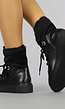 Zwarte Gevoerde Snowboots met Veter