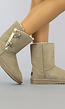 BF2023 Taupe Suède Gevoerde Snowboots met Knopen