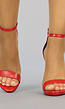 Rode Stiletto Sandaletten met Peeptoe