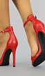 Rode Stiletto Sandaletten met Peeptoe