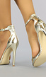 Gouden Stiletto Sandaletten met Peeptoe
