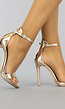 Champagne Stiletto Sandaletten met Peeptoe