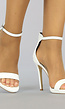 Witte Stiletto Sandaletten met Peeptoe