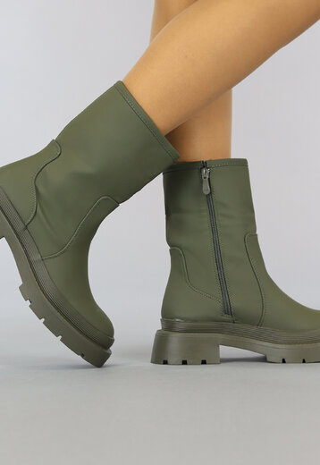 BF2023 Grove Groene Lederlook Boots