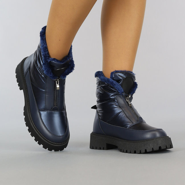 Zwarte Snowboots met Grove Zool en Rits - Uwantisell.nl
