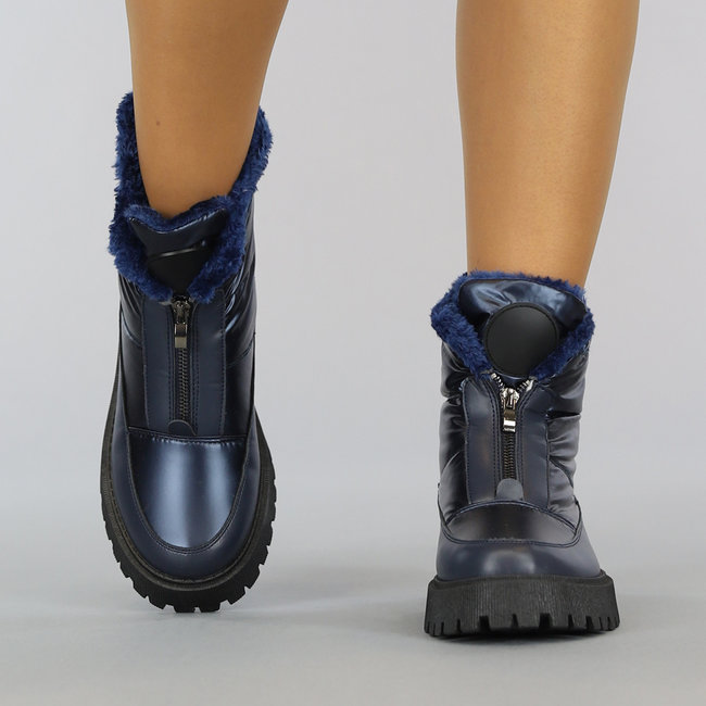 Zwarte Snowboots met Grove Zool en Rits - Uwantisell.nl
