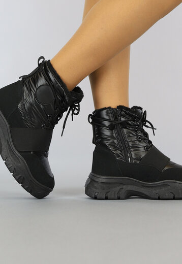 Zwarte Snowboots met Elastische Band
