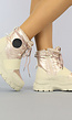 Beige/Rosé Snowboots met Elastische Band