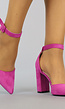 Spitse Fuchsia Suède-Look Sandaletten