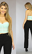 Mintgroen Mesh Crop Bustier met Cups