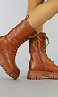 Grove Camel Lederlook Veterboots met Rits