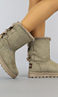 BF2023 Taupe Suède-Look Snowboots met Strikjes