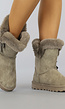 Taupe Suèdelook Snowboots met Strik