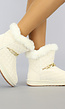 BF2023 Beige Gevoerde Snowboots met Ruitjes en Chain