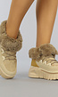 Grove Beige Snowboot Enkellaarsjes met Veter