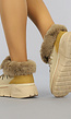 Grove Beige Snowboot Enkellaarsjes met Veter