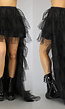 Zwarte Layered Mullet Rok
