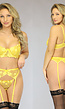 Geel Lingerie Setje met Bloemen